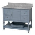 thumbnail image 6 of Beverly 42" Bathroom Vanity with Powder Blue Cabinet and Carrara Marble Top, 6 of 6