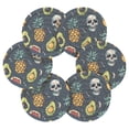 thumbnail image 2 of Fruit Skeleton 6 Pcs Drink Coasters with Holder Absorbent Coasters Woven Coasters for Drinks Table Desk Protection Home Decor, 2 of 7