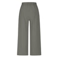 thumbnail image 7 of Titcea Cotton Pants for Women Wide Leg Elastic Waist Button Flowy Pants with Pockets Loose Comfy Summer Lightweight Casual Pants, 7 of 7
