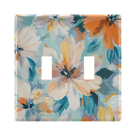 Oversized Flowers Pattern Decorative Light Switch Plates Switch Cover Decorative Wall Plates Ideal for Living Room Kitchen Bedroom and Study