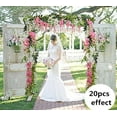 thumbnail image 6 of 4Pcs 6.6Ft/Piece Artificial Flowers Silk Wisteria Garland Artificial Wisteria Vine Rattan Silk Hanging Flower with 6 Shorter Strings for Home Garden Outdoor Ceremony Wedding Arch Floral Decor Pink, 6 of 7