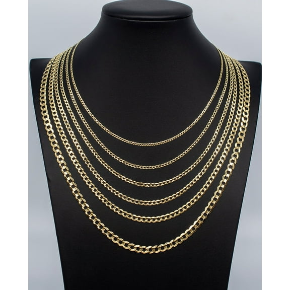 14K Real SOLID Gold Cuban Curb Link Chain, 1.5mm-5.8mm SOLID Cuban Curb Chain,14K SOLID Gold Chain Necklace Man and Woman,14K Heavy Chain (Width:1.5MM; Necklace length:16;)