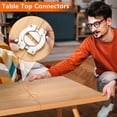 thumbnail image 2 of Paquete de 2 conectores para tableros de mesa, conectores giratorios para paneles de madera para escritorio de oficina/comedor., 2 of 4