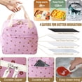 thumbnail image 3 of Lomyolo Cute Lunch Bag for Women Men - Large 9.8L Insulated Corduroy Lunch Tote Bag, Thermal Leak Resistant Lunch Cooler for Work, Travel, Picnic, Beach, Ideal Gift for Back to School, 3 of 6