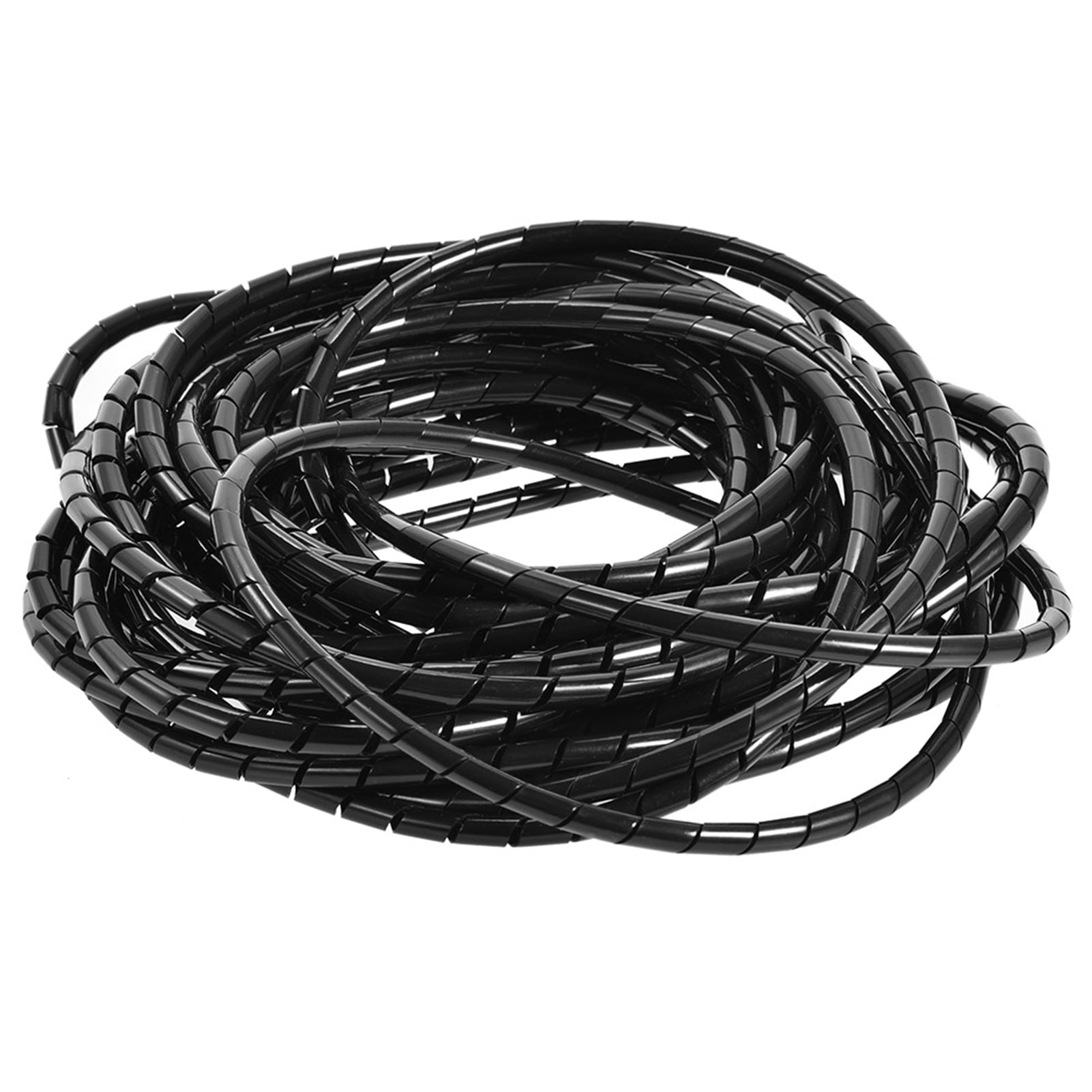 10m 6mm Cord Cover Spiral Cable Wrap, Black Spiral Cable Binding