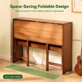 thumbnail image 3 of YWEN Bamboo Folding Desk Mid Century Modern Desk for Home Office Bedroom Small Spaces, 3 of 14