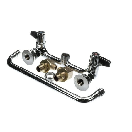 T&S Brass 5F-8WLS12 8-Inch Wall Mount Faucet, 12-Inch Swivel Nozzle, Lever Handles and Inlet Supply Kit