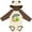 Natural & Brown w Ears, variant on Inktastic Out of this World- cute green alien UFO Boys or Girls Long Sleeve Baby Bodysuit