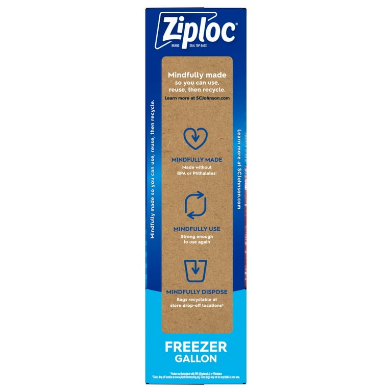 Ziploc Brand Freezer Bags with New Stay Open Design, Gallon, 28, Patented  Stand-up Bottom, Easy to Fill Freezer Bag, Unloc a Free Set of Hands in the