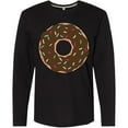 thumbnail image 3 of Inktastic Brown Donut, Donut With Colorful Sprinkles, Frosting Long Sleeve T-Shirt, 3 of 5
