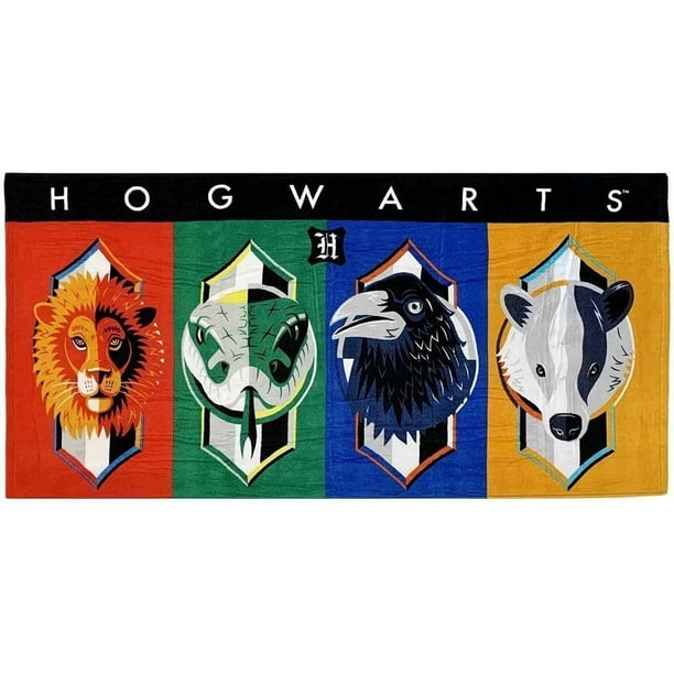 Harry Potter - Toalla Collection Diseño Escudo de Hogwarts (Naranja, Verde, Azul, Amarillo)