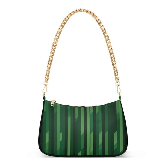 Vertical Stripes St. Patrick's DayWomen Small Shoulder Bag Crossbody Tote Hobo Bags Purse Clutch Handbags with Chain Strap for Women