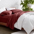 thumbnail image 1 of Bare Home Premium 1800 Collection 4-Piece Bed Sheet Set, Queen, Heathered Rose, 1 of 8