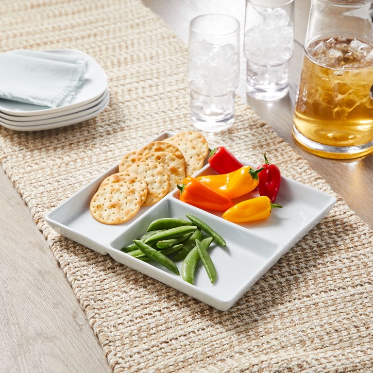 Better Homes & Gardens Porcelain Divided Tray, 9x10 inches