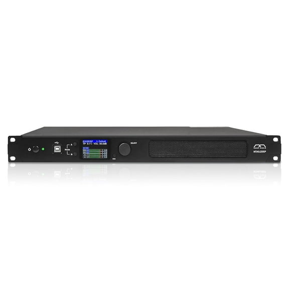Sound Town Mode Audio Network 2-Channel PA/DJ Power Amplifier 2 x 450W, with DSP, FIR, Dante, PA Speaker Management with Display (NTA3.2DSP)