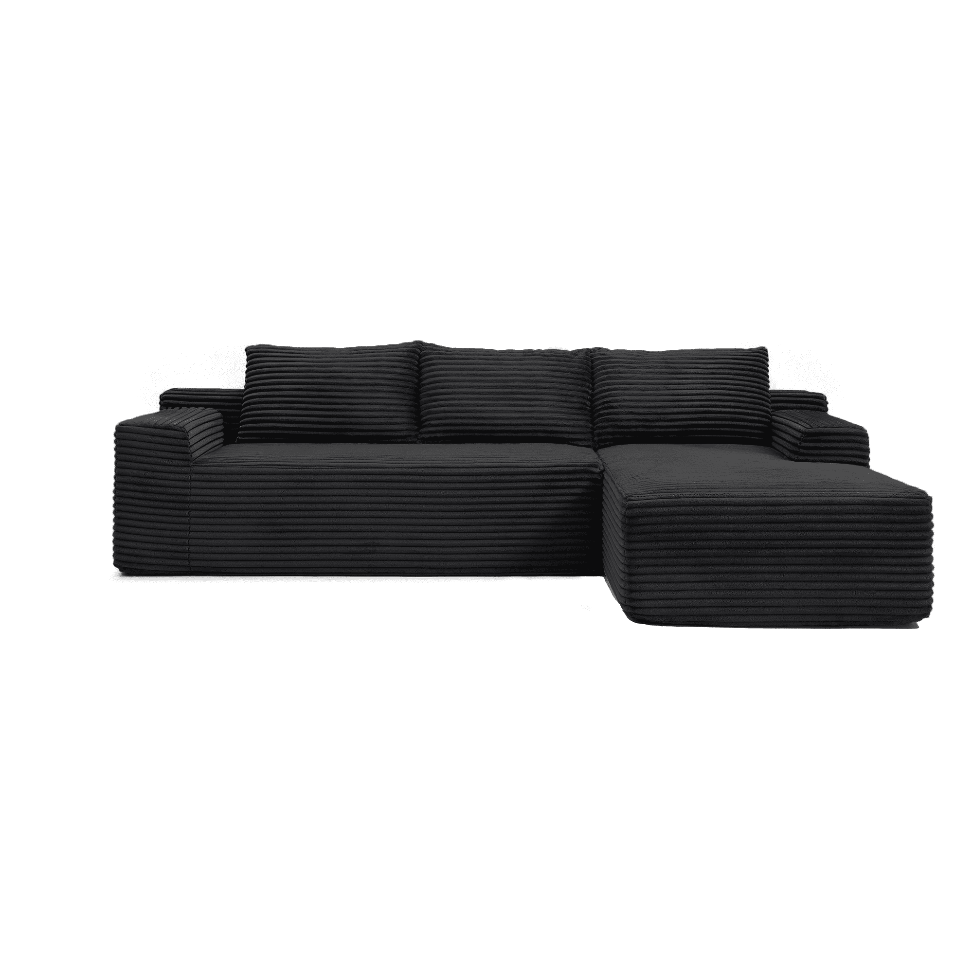 GARITIN 97 Inch Modular Sectional Sofa, Cloud Sectional Couch with Deep Seat, Modern L-Shape Sofa with Chaise, Upholstered Couch for Living Room Bedroom, No Assembly, Black