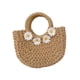 thumbnail image 1 of Bolso de mano bohemio tejido a mano con asa superior, estilo informal, de verano Caqui, 1 of 9