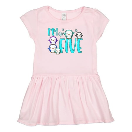 

Inktastic I m 5 Cute Penguin Birthday Party Gift Toddler Girl Dress