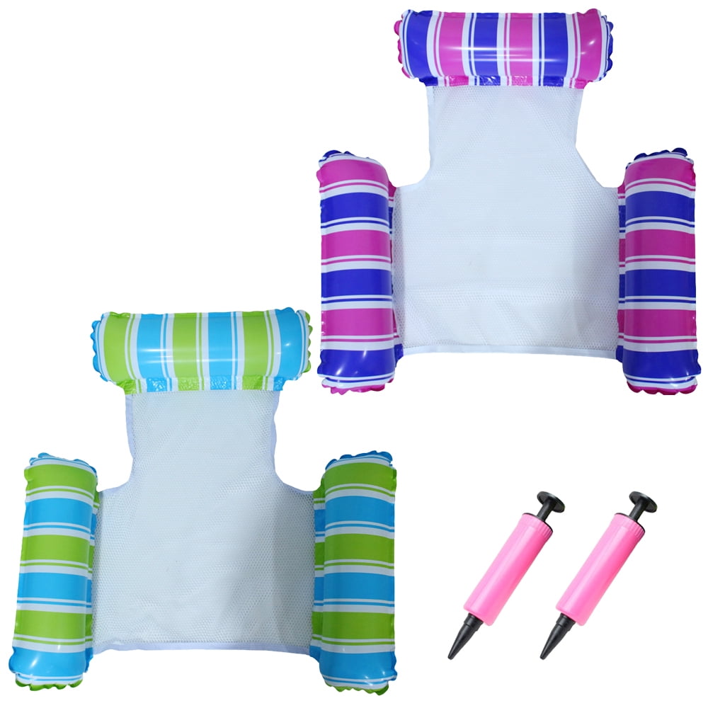 2 Pack Premium Swimming Pool Float Hammock, MultiPurpose Inflatable