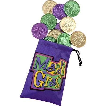 PMU Pouch Party Mardi Gras Coins Accessories (6/pkg) Pkg/1