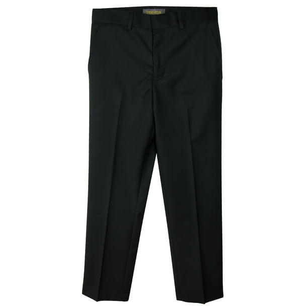 Spring Notion Boys' Flat Front Dress Pants Black - Walmart.com