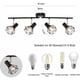 thumbnail image 3 of Lámpara de techo LED con 4 puntos giratorios ajustables, lámpara de techo industrial retro en jaula de metal negro, focos de techo, iluminación de suspensión, punto LED para cocina, pasillo, sala de, 3 of 5