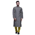 thumbnail image 1 of Atasi Satin Slub Ethnic Kurta With Churidar For Mens Printed Party Wear, 1 of 1