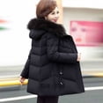 thumbnail image 4 of Chaqueta acolchada de algodón para mujer, abrigo de otoño e invierno, largo, pequeño, para personas de mediana edad y mayores, 4 of 5