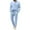 Light Blue, variant on Fgnfyis Men's Fashion Casual Solid Color V Neck Long Sleeve T Shirt and Loose Tracksuit 2 Piece Set Pants Sets Black M