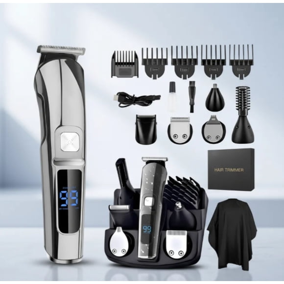 Máquina Para Cortar Cabello Profesional Cortadora De Pelo Maquinilla De Cortar El Pelo Inalámbrica Para Hombre Con Pantalla Led, Kit De Recortadora De Pelo Recargable Para Uso Doméstico