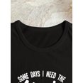 thumbnail image 4 of Music Letter Print T-shirt, Short Sleeve Crew Neck Casual Top For Summer & Spring, Women's Clothing Tee For Adult, Men, Women, Teen, Teenager, Adolescent, Youth, 4 of 5