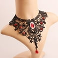 thumbnail image 4 of Collier Halloween Mode Dentelle Steampunk Rétro Collier Déclaration Collier Bavoir, 4 of 10