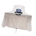thumbnail image 1 of Sombrero con ventilador y ventilador solar para actividades al aire libre, deportes y playa. Gris, 1 of 9