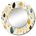 thumbnail image 2 of Designart "Natural Grace IV" Floral Beige Large Round Mirror - Round Bedroom Mirror Wall Decor - Cottage Round Printed Mirror - 23" x 23", 2 of 6