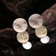 thumbnail image 4 of Pendientes de mujer con hebilla geométrica de oro mate y plata Pendientes colgantes vintage para mujer, 4 of 6