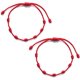 thumbnail image 1 of Pulsera De Hilo Rojo Pulsera De Amistad De Cuerda De Hilo Rojo Ajustable Para La Familia Amigo 2 Unids 7 Nudos Sweethay AP005721-00, 1 of 6