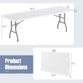 thumbnail image 3 of 8 FT Portable Folding Table with HDPE Top and Metal Frame, Fold in Half Utility Table, 3 of 9
