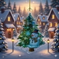 thumbnail image 2 of Personalized Clear Acrylic Christmas Ornament, Jolly Snowman with Top Hat, Custom Engraved Holiday Keepsake, Xmas Tree Hanging Decoration., 2 of 5