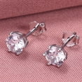 thumbnail image 2 of Pendientes de plata S925 con seis garras, pendientes de diamantes de moda para hombres y mujeres, pendientes clásicos de circonita con corona, 2 of 5