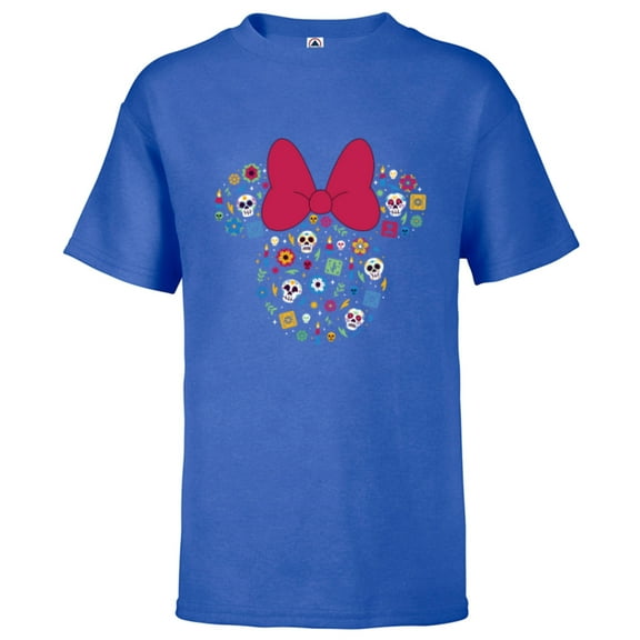 Disney Minnie Mouse Icon DÃa de los Muertos Day of the Dead - Short Sleeve T-Shirt for Kids - Customized-Royal