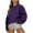 Purple, variant on Kiplyki Trendy Women 'sLong Sleeve Round Neck Solid Ladies Loose Sweatshirt Tops Blouse