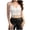 White, variant on Women's Sequin Patchwork Chain Vest top wtih Short Straps for a XS White