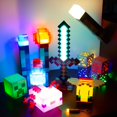 thumbnail image 2 of EIGTHTAIL Minecraft  LED Night Light  Glowing  Ore & Color-Changing Potion Bottle with Torch Replica  Gaming Room Decor  Officially Licensed Gift for Fans, 2 of 9