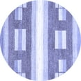 thumbnail image 1 of Ahgly Company Machine Washable Indoor Round Solid Blue Modern Area Rugs, 7' Round, 1 of 4