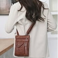 thumbnail image 5 of Beautynvta Crossbody Bag for Women, Soft Leather Shoulder Purse, Crossbody Phone Bag, Travel Pouch Wallet Purses with Adjustable Shoulder Strap, Brown, 5 of 6