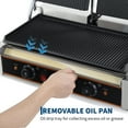 thumbnail image 3 of Gril à Panini Commercial 1800 W – Presse à Sandwich en Acier Inoxydable – Contrôle de Température Réglable – Surface de Cuisson Entièrement Rainurée 9"x9" – Idéal pour Hamburgers, Steak, Bacon – 110 V/220 V, 3 of 8