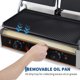 thumbnail image 3 of Yeshouse Parrilla comercial para paninis, sandwichera eléctrica de 1800W, placa esmaltada 23x23 cm, prensa doble de acero inoxidable con control de temperatura y asa, 3 of 8