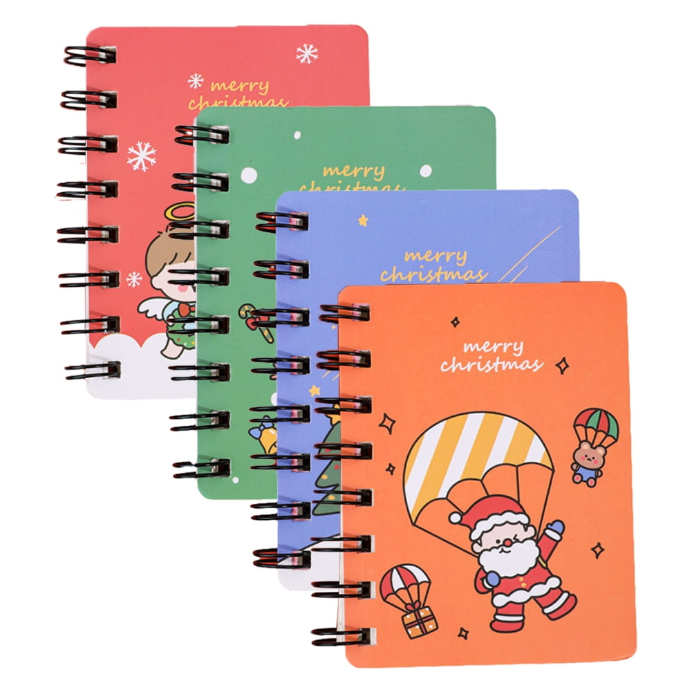 KYAIGUO 4PCS Christmas Mini Notebook Christmas Notepads Smooth Paper