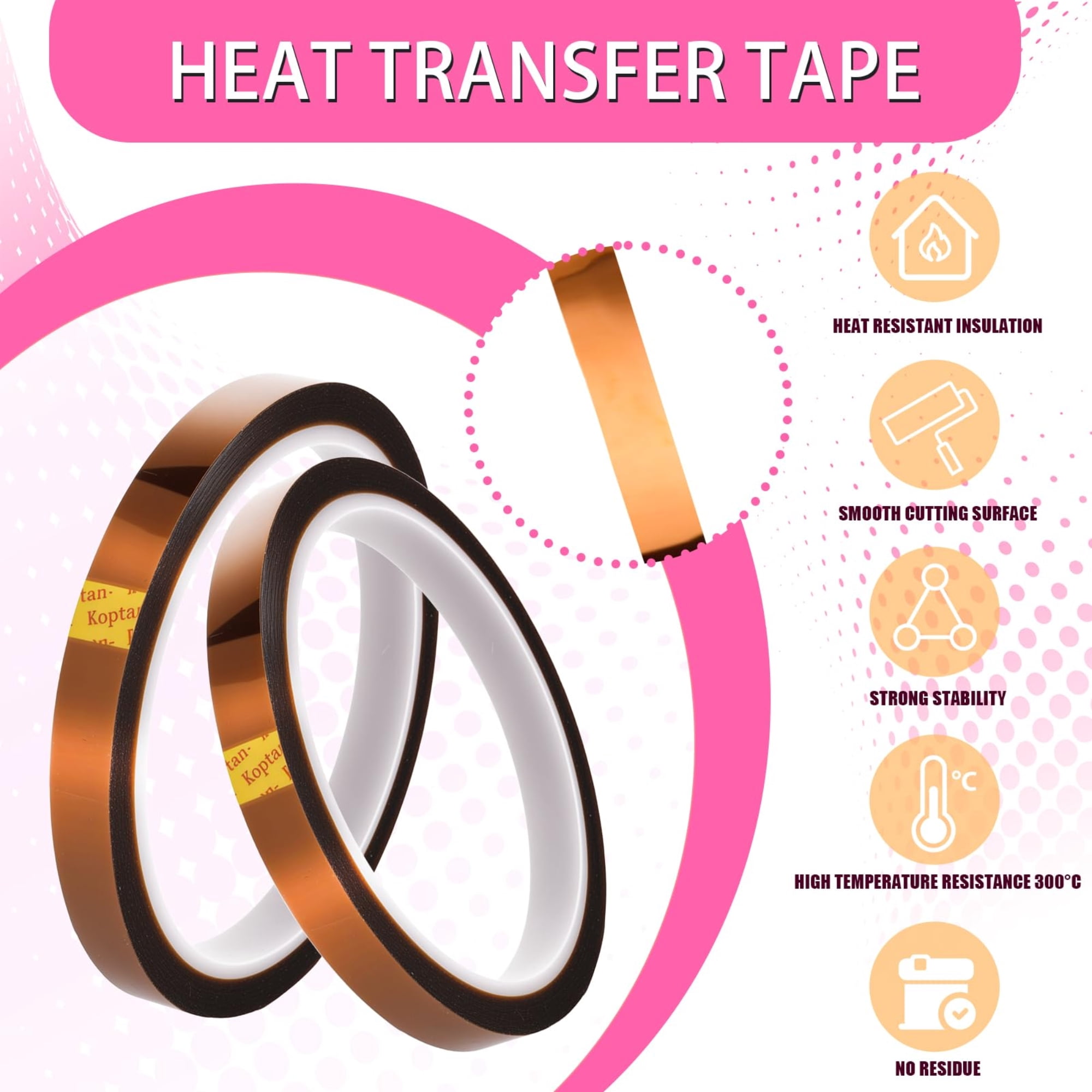 12 Pack Sublimation Heat Tape Dispenser Set with Resistant Gloves, Silicone Bumps, Mini Cutter Set, Weighted Desktop Dispenser for Heat Transfer