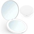 thumbnail image 1 of ZHAOCHENG Espejo de maquillaje LED, espejo de maquillaje con simulación de luz solar y aumento de 1X y 2X, 6500 K, para viajes (verde), 1 of 4
